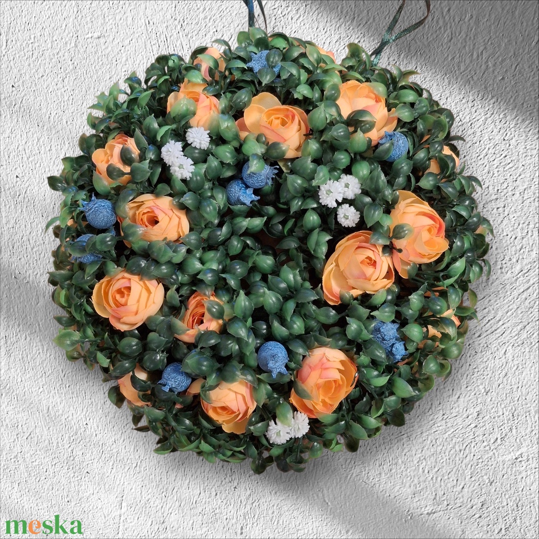 Kis begóniás pletyka kopogtató  - otthon & életmód - dekoráció - ajtó- és ablak dekoráció - ajtódísz & kopogtató - Meska.hu