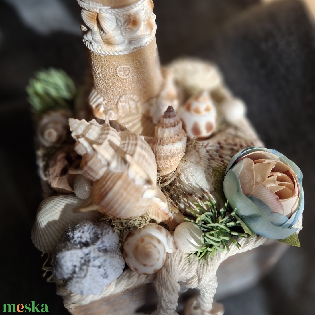 Nyári asztaldísz - Világító tornyos - otthon & életmód - virágdekoráció - virágdíszek - asztali virágdísz - Meska.hu