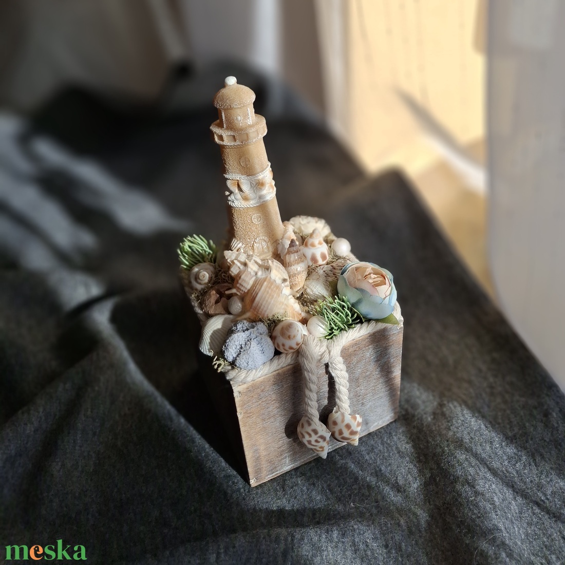 Nyári asztaldísz - Világító tornyos - otthon & életmód - virágdekoráció - virágdíszek - asztali virágdísz - Meska.hu