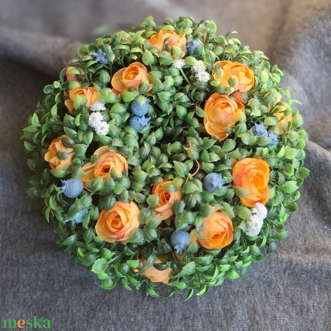 Kis begóniás pletyka kopogtató  - otthon & életmód - dekoráció - ajtó- és ablak dekoráció - ajtódísz & kopogtató - Meska.hu