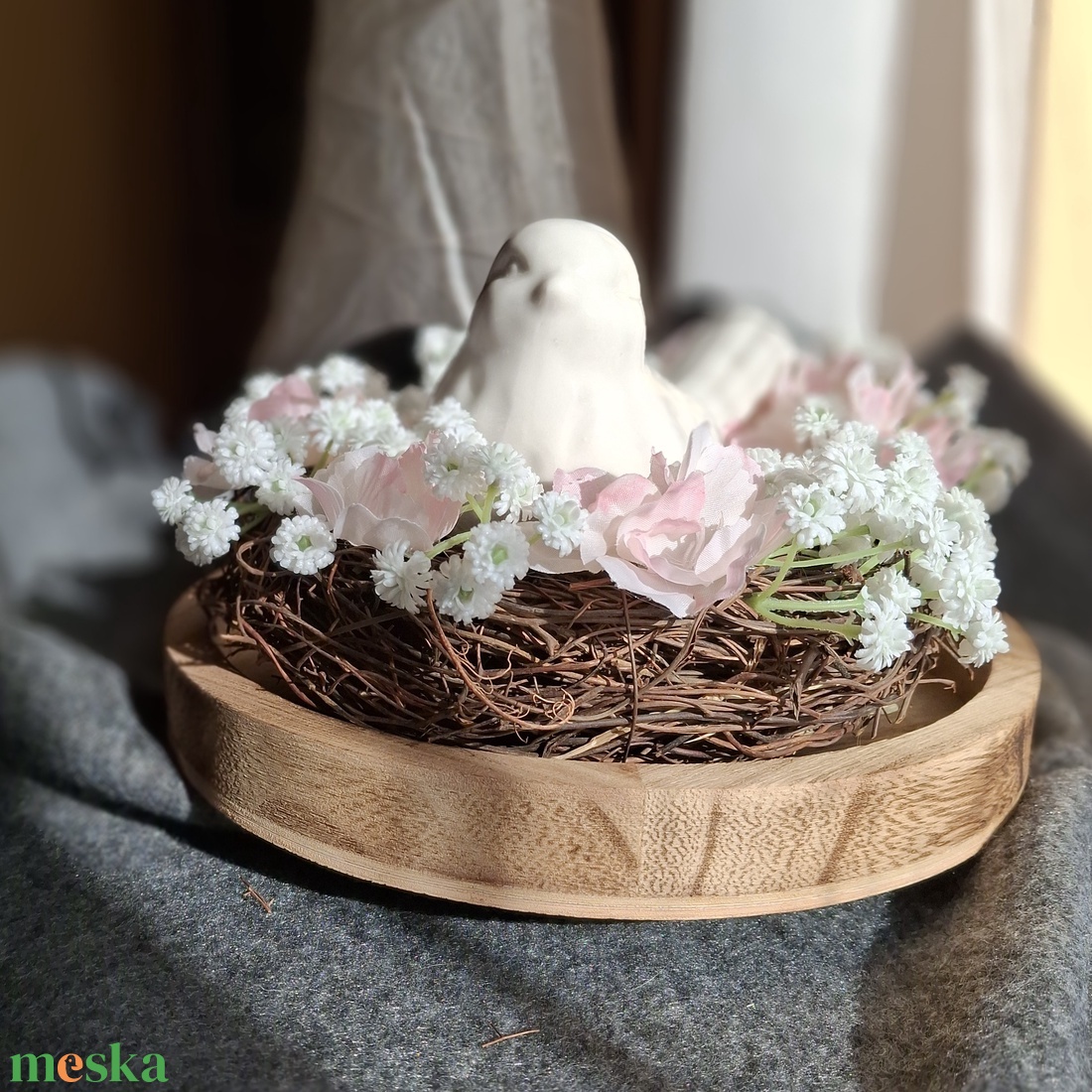 Kismadár fészekben  - otthon & életmód - dekoráció - asztal és polc dekoráció - asztaldísz - Meska.hu
