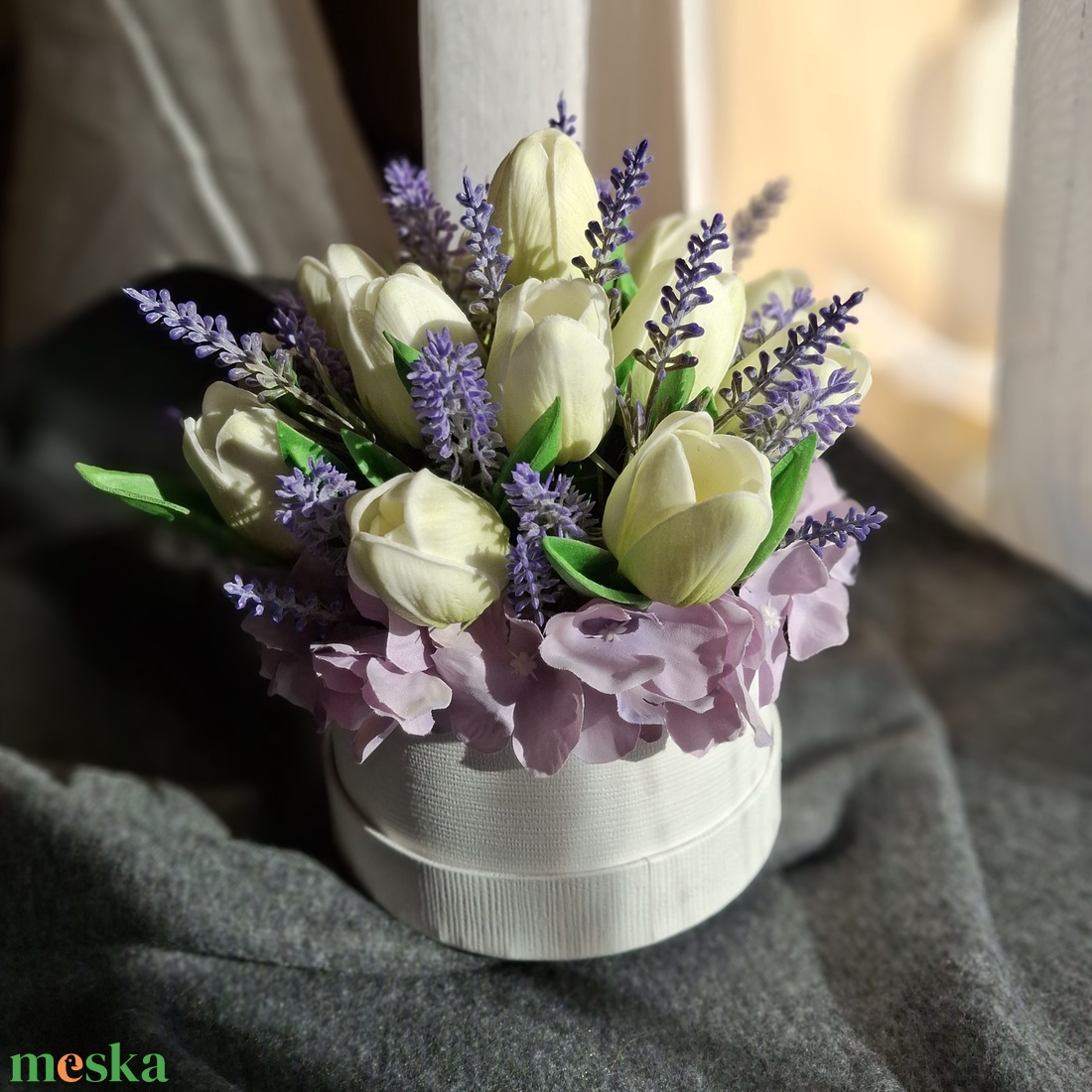 Tulipános asztaldísz - otthon & életmód - dekoráció - asztal és polc dekoráció - asztaldísz - Meska.hu