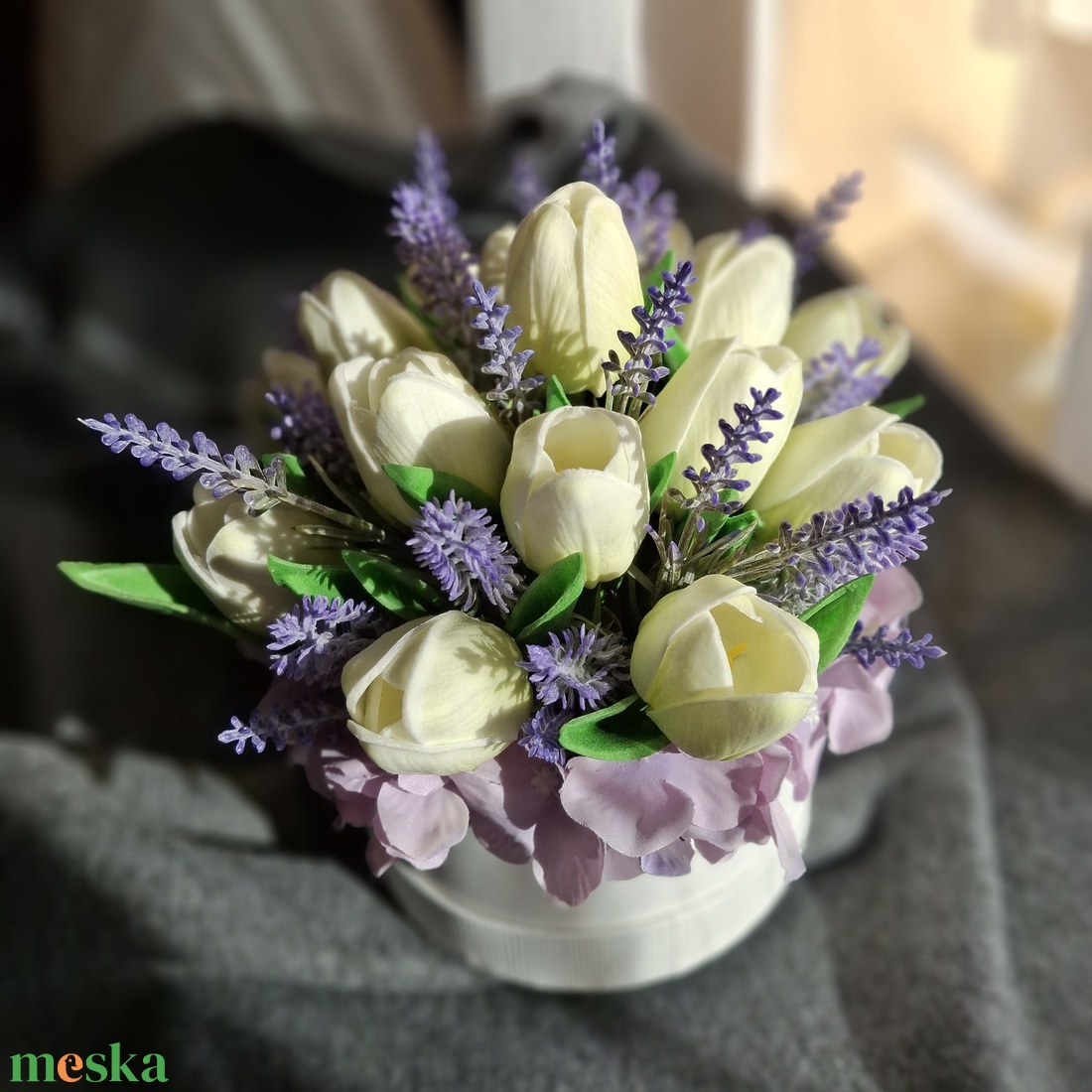 Tulipános asztaldísz - otthon & életmód - dekoráció - asztal és polc dekoráció - asztaldísz - Meska.hu