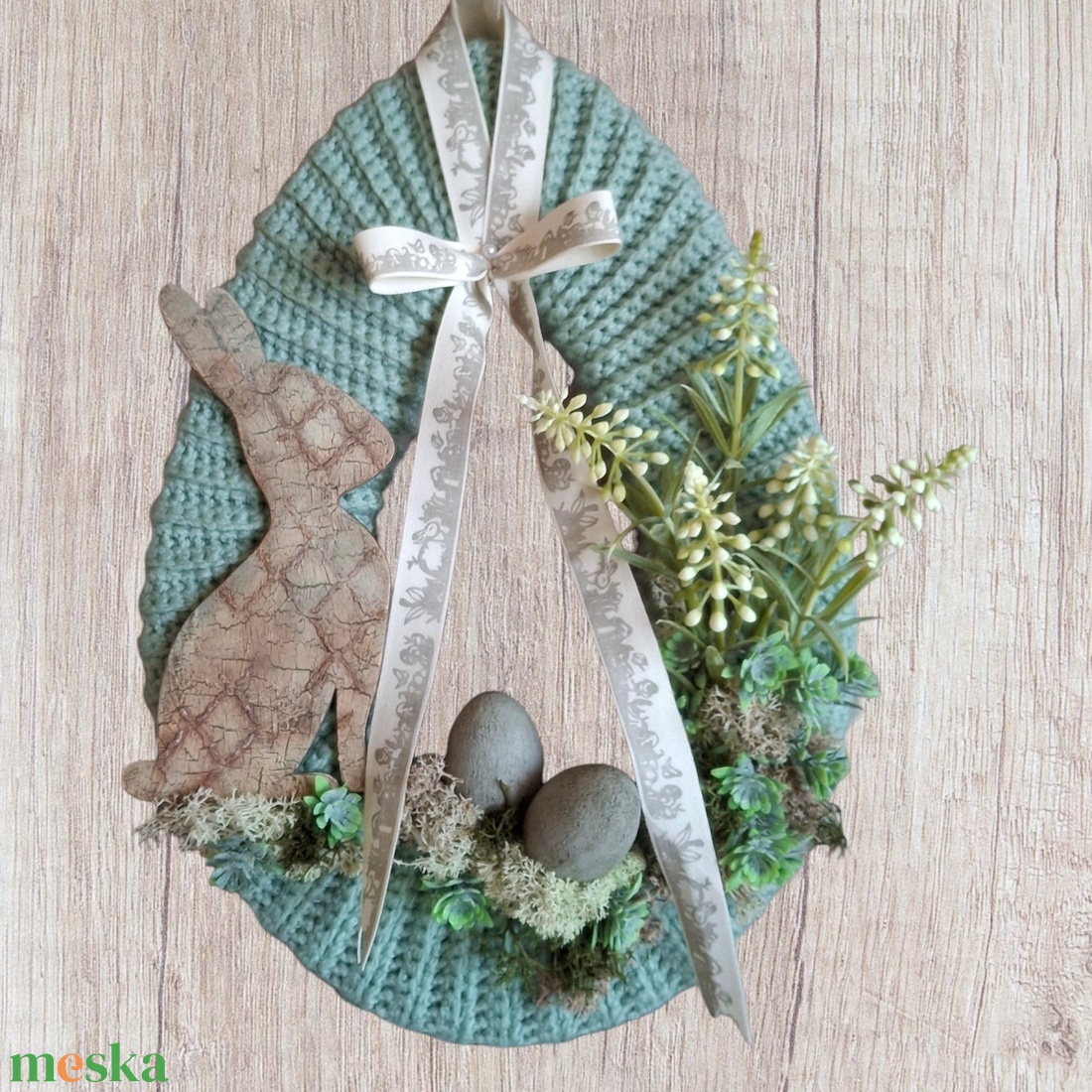 Tojás alakú Húsvéti ajtódísz  - otthon & életmód - dekoráció - ajtó- és ablak dekoráció - ajtódísz & kopogtató - Meska.hu