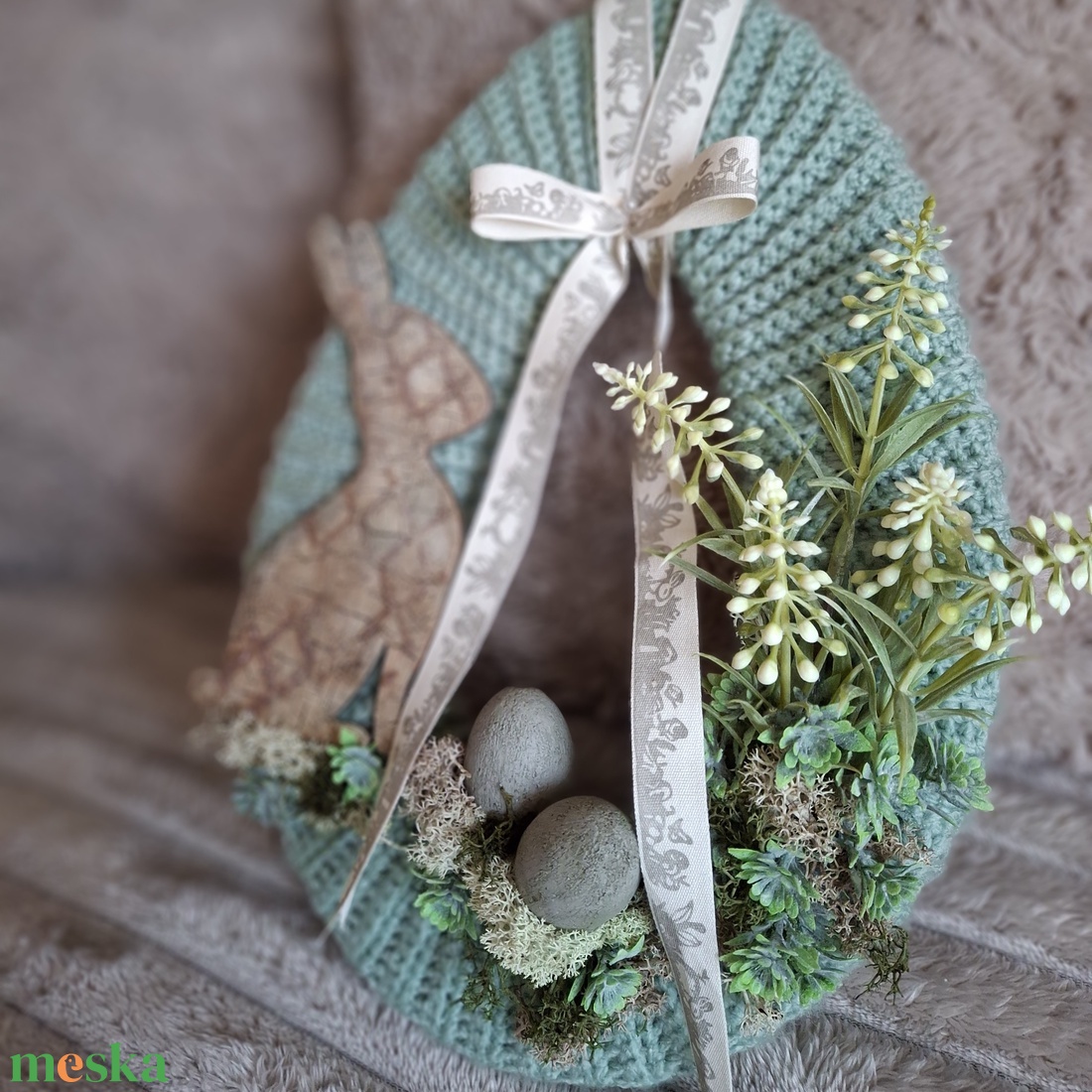 Tojás alakú Húsvéti ajtódísz  - otthon & életmód - dekoráció - ajtó- és ablak dekoráció - ajtódísz & kopogtató - Meska.hu