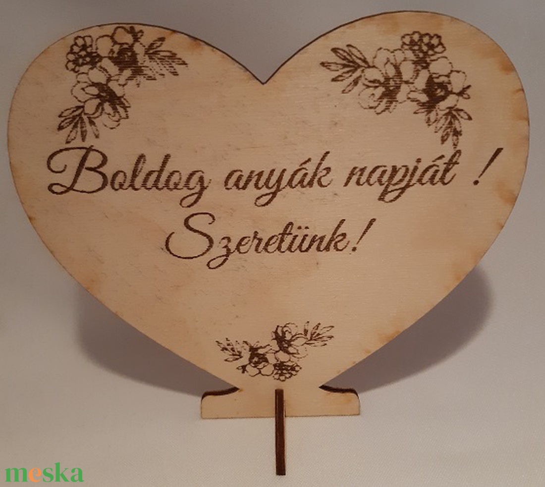 Boldog anyák napját - talpas szív köszönet ajándék - esküvő - emlék & ajándék - köszönőajándék - Meska.hu