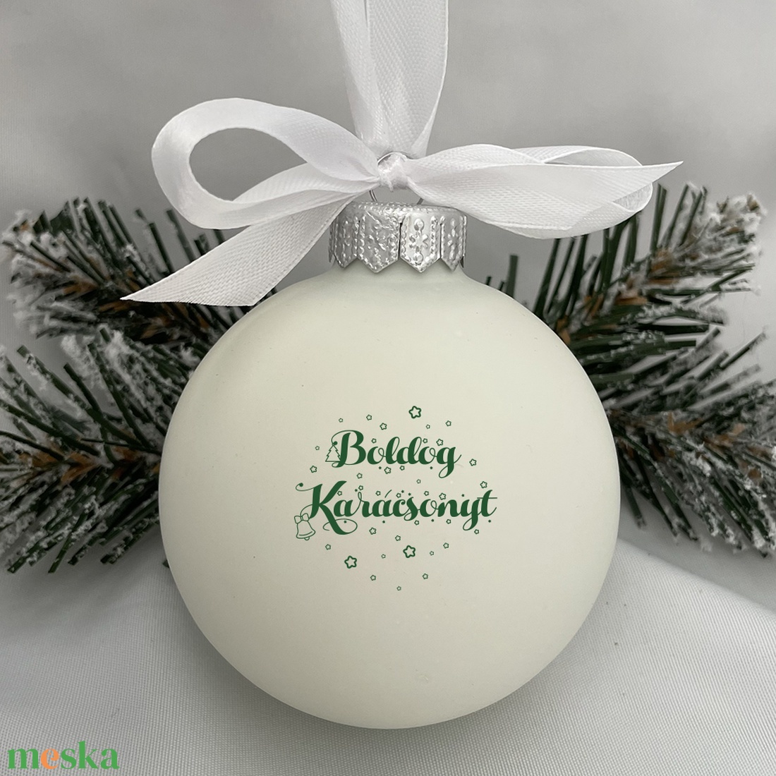 Boldog karácsonyt karácsonyi gömb - üveg karácsonyfa dísz - karácsony - karácsonyi lakásdekoráció - karácsonyfadíszek - Meska.hu