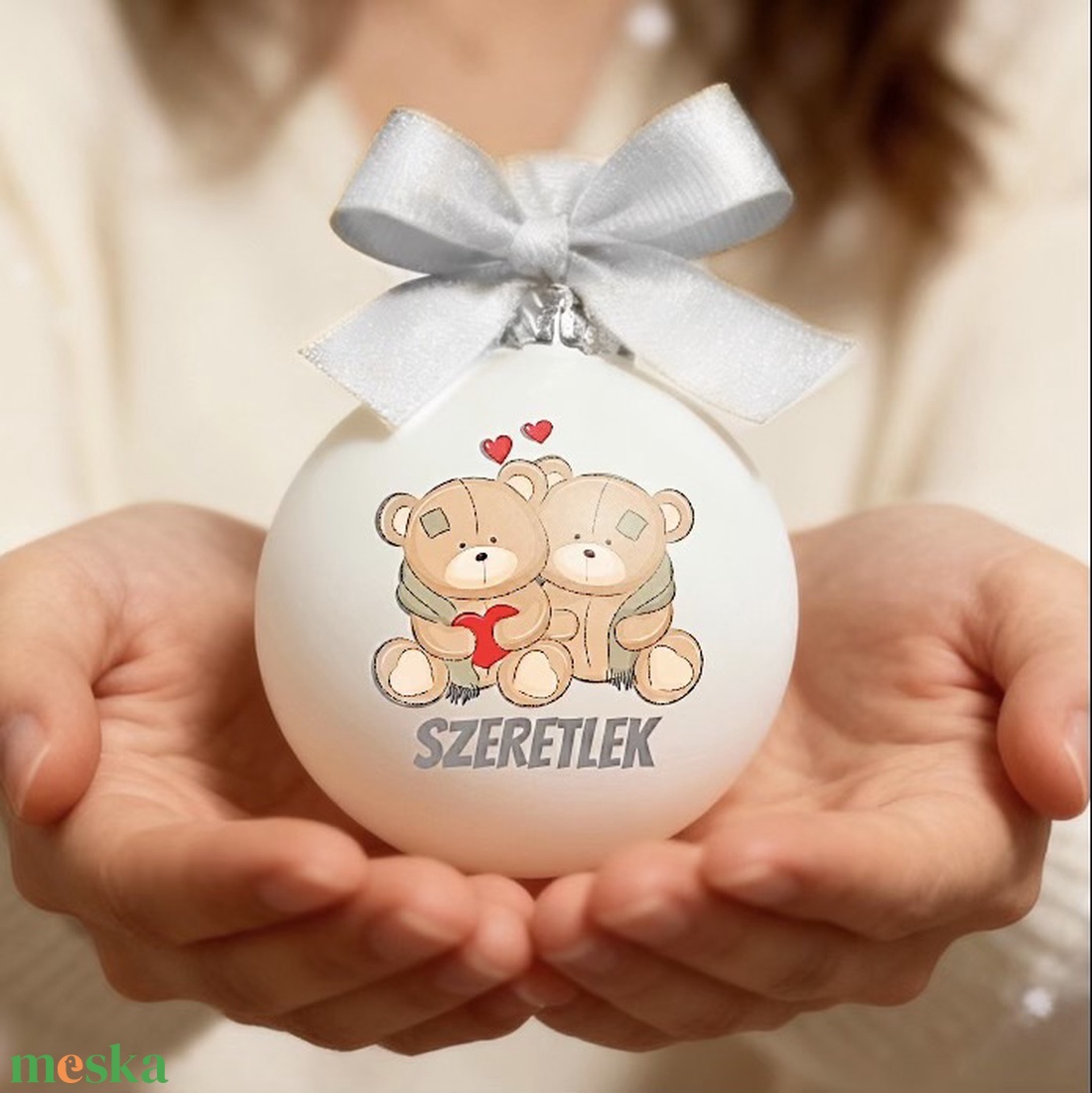 Macis karácsonyi üveggömb - 100031 - karácsony - karácsonyi lakásdekoráció - karácsonyfadíszek - Meska.hu