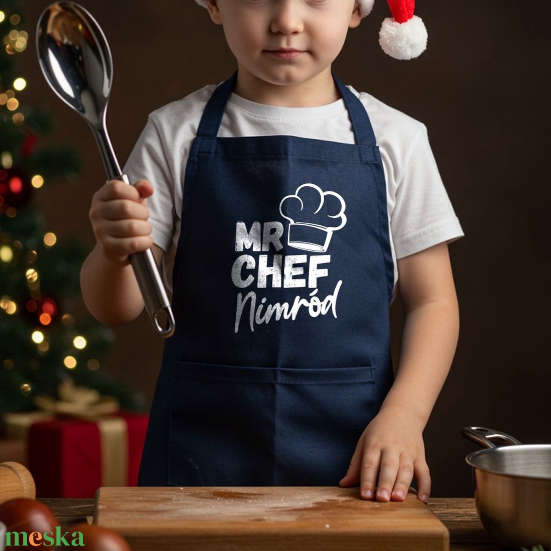 Névre szóló gyerek kötény - Mr Chef - otthon & életmód - konyhafelszerelés, tálalás - konyhai textil - kötény - Meska.hu