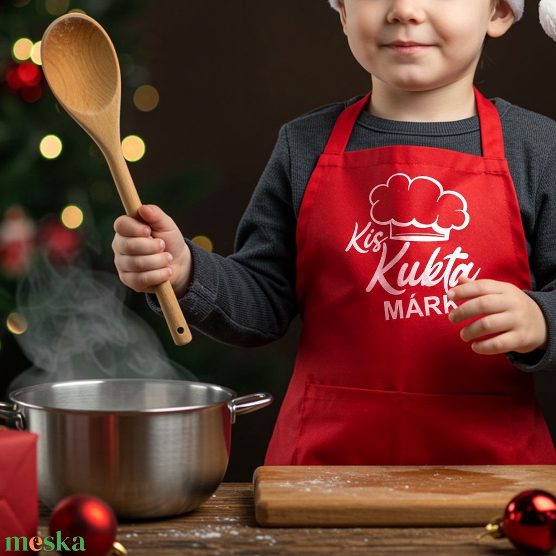 Névre szóló gyerek kötény - Kis Kukta - otthon & életmód - konyhafelszerelés, tálalás - konyhai textil - kötény - Meska.hu