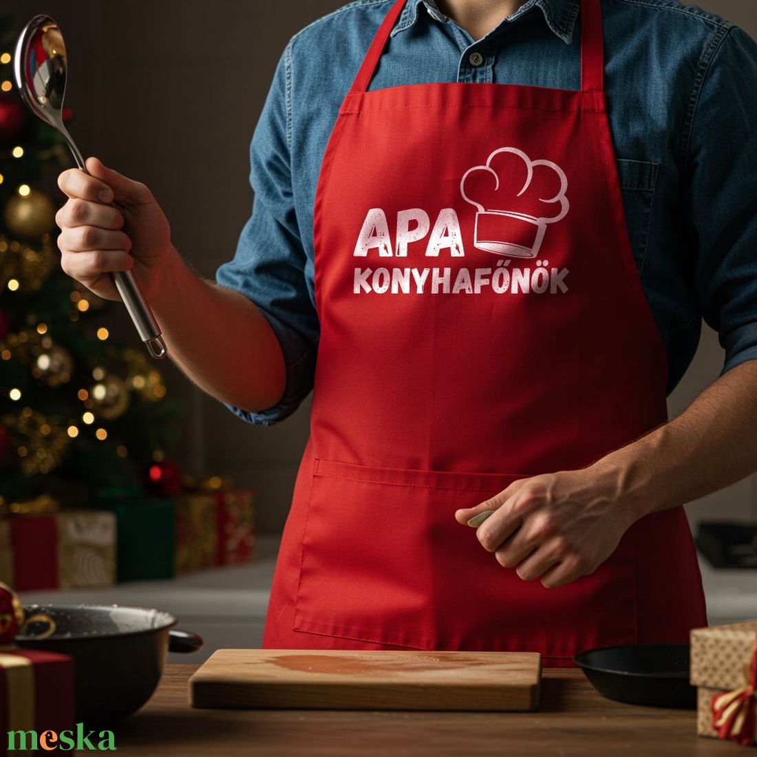 Névre szóló kötény - Konyhafőnök - otthon & életmód - konyhafelszerelés, tálalás - konyhai textil - kötény - Meska.hu