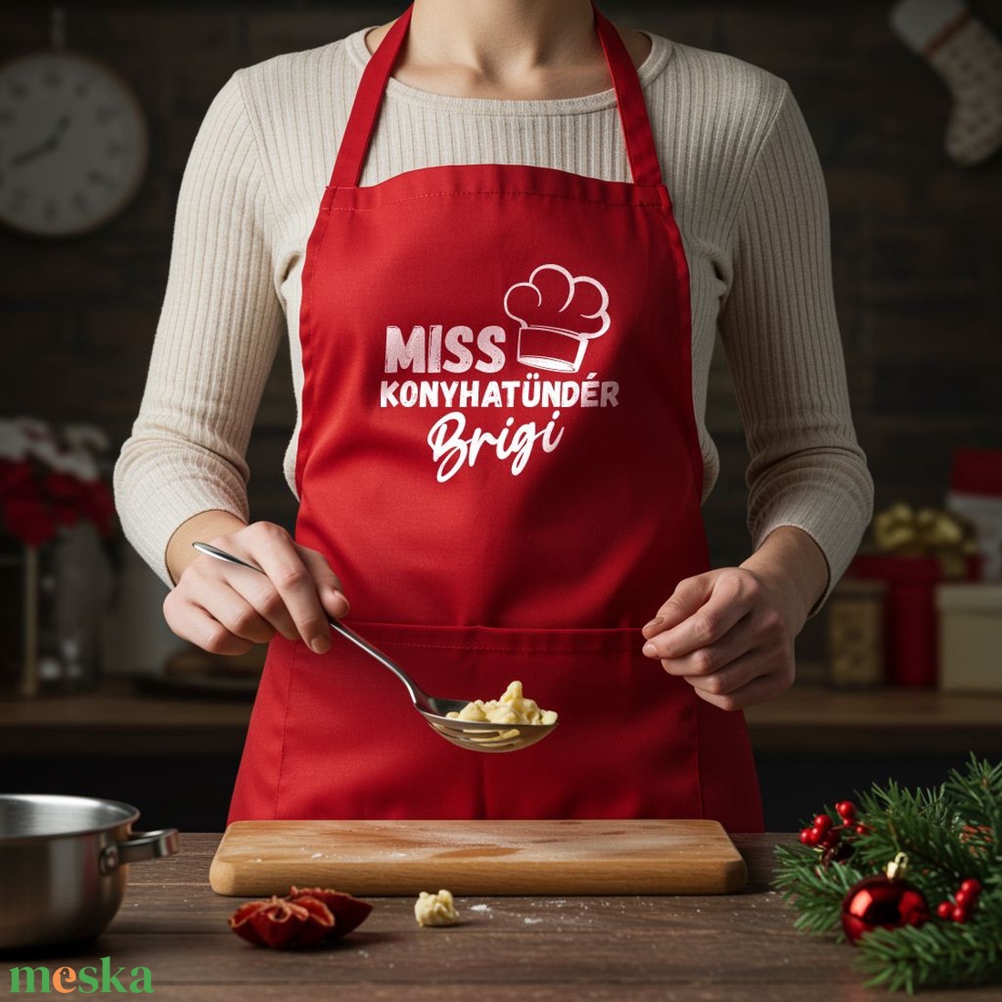 Névre szóló kötény - Miss Konyhatündér - otthon & életmód - konyhafelszerelés, tálalás - konyhai textil - kötény - Meska.hu