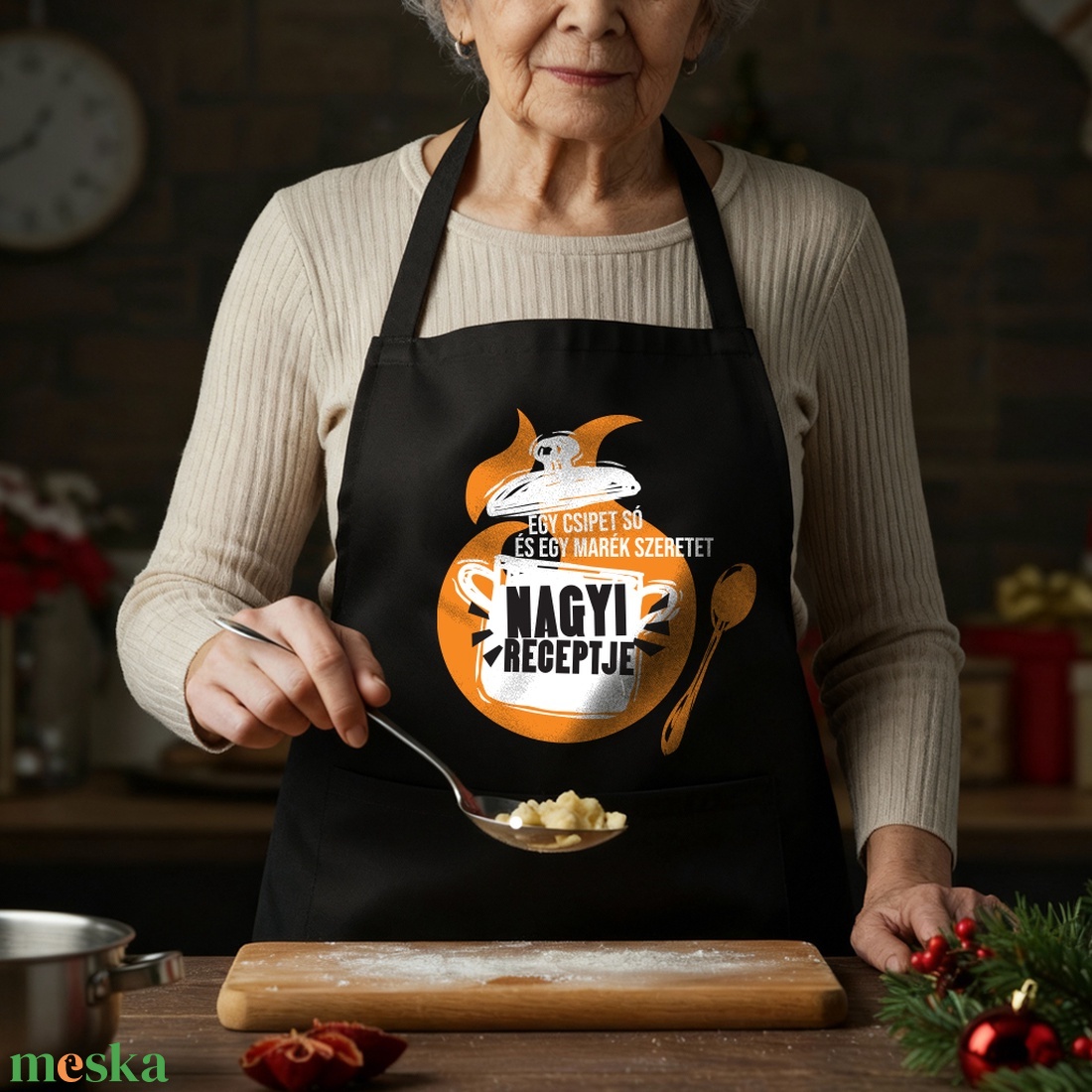 Névre szóló kötény - Nagyi receptje - otthon & életmód - konyhafelszerelés, tálalás - konyhai textil - kötény - Meska.hu