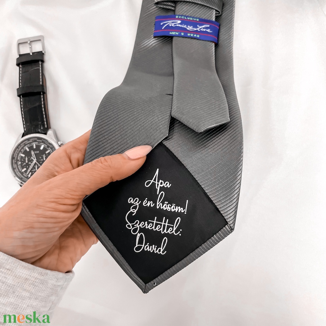 Nyakkendő egyedi felirattal - ruha & divat - férfi ruha - nyakkendő - Meska.hu