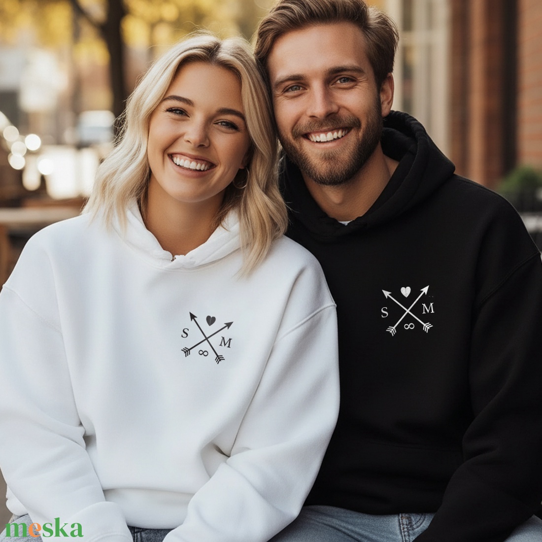 Páros ajándék - kapucnis pulcsi szett - nyilas - ruha & divat - páros szett - női-férfi páros szett - Meska.hu