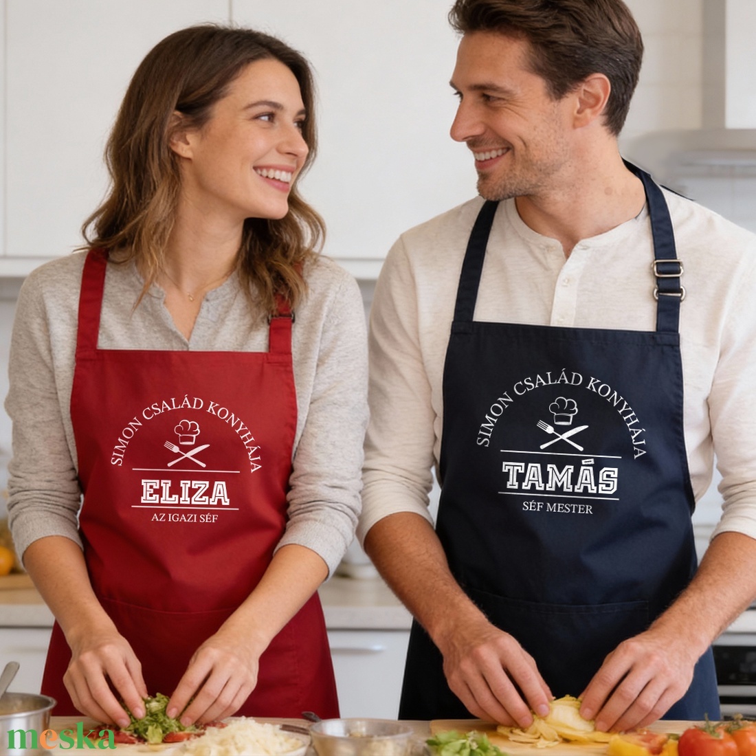 Páros kötény szett 1. - ruha & divat - páros szett - női-férfi páros szett - Meska.hu