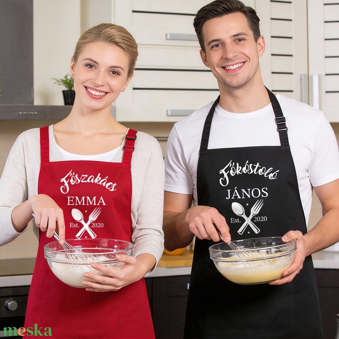 Páros kötény szett 2. - ruha & divat - páros szett - női-férfi páros szett - Meska.hu