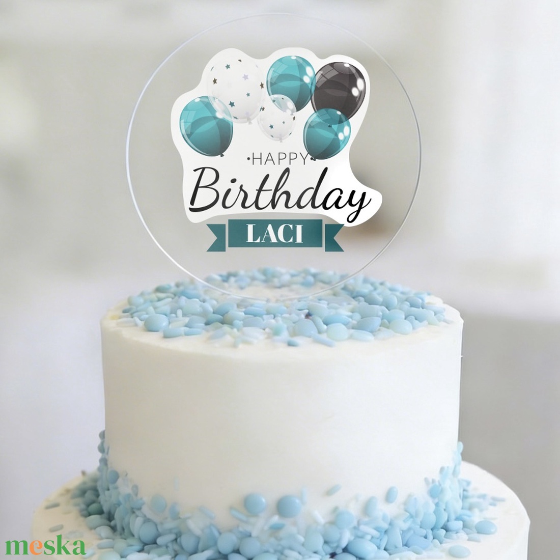 Névre szóló TORTADÍSZ születésnapra - egyedi tortabeszúró - kellékek & szerszámok - dekorációs kellékek - egyéb kellékek - Meska.hu