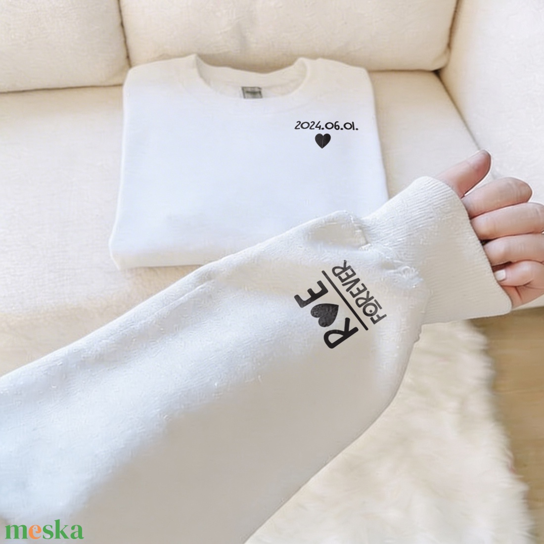 Forever pulcsi - névre szóló egyedi pulóver - ruha & divat - páros szett - női-férfi páros szett - Meska.hu