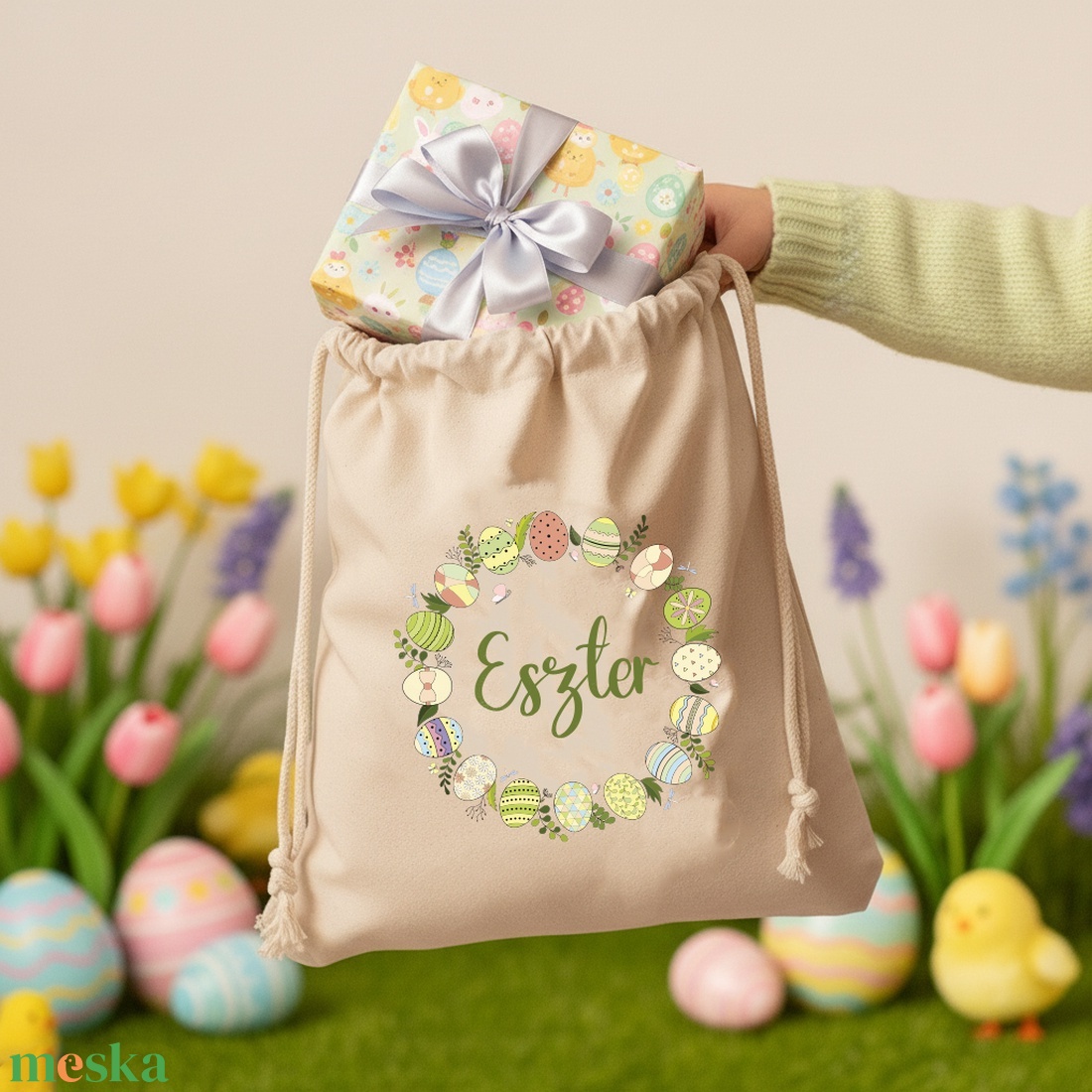 Névre szóló húsvéti zsák - 1 - otthon & életmód - papír, írószer - ajándékozás kellékei - ajándékzsák, csomagolás - Meska.hu
