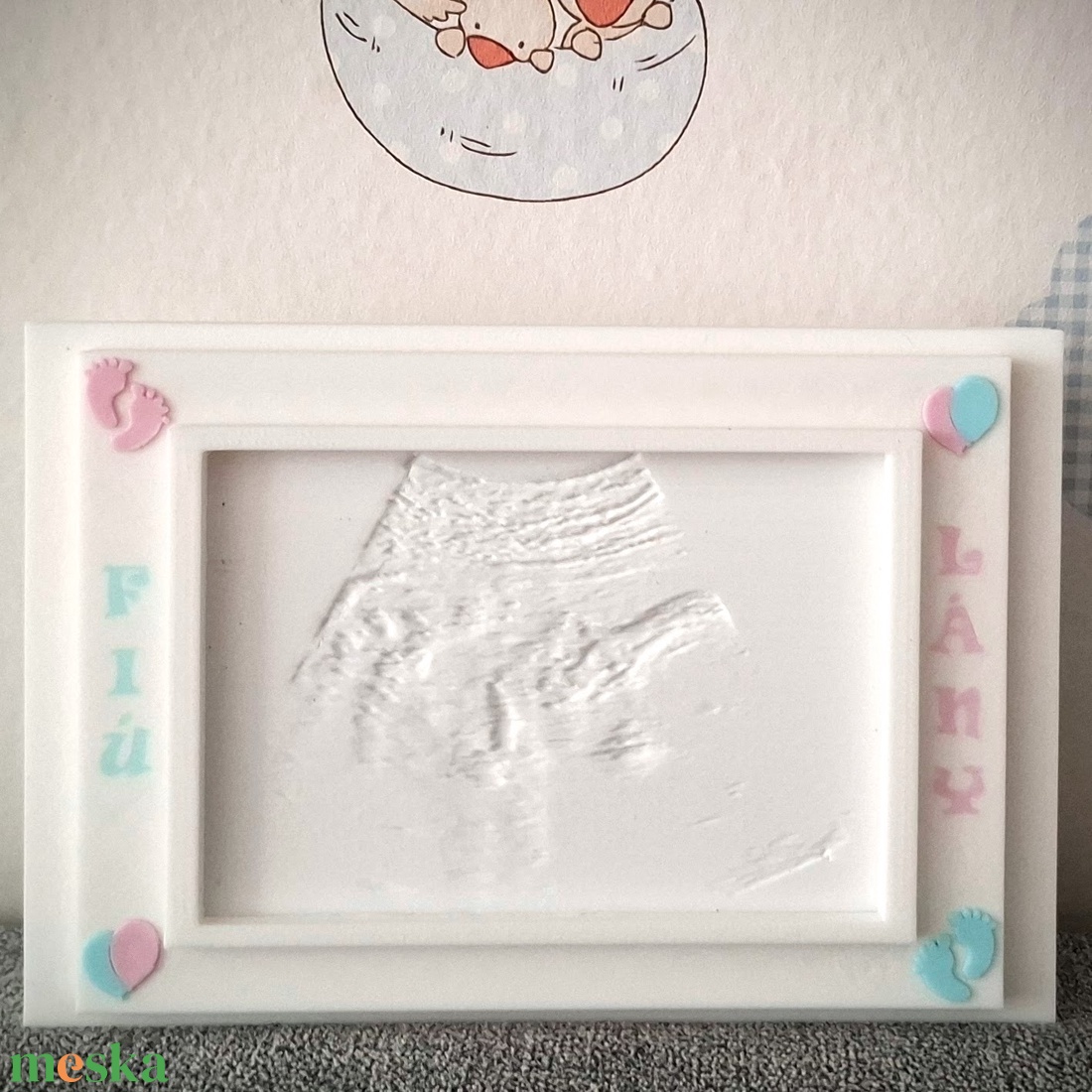 Gender reveal: baba nemét felfedő egyedi világító litofán kép - otthon & életmód - babaszoba, gyerekszoba - babaszoba dekoráció - Meska.hu