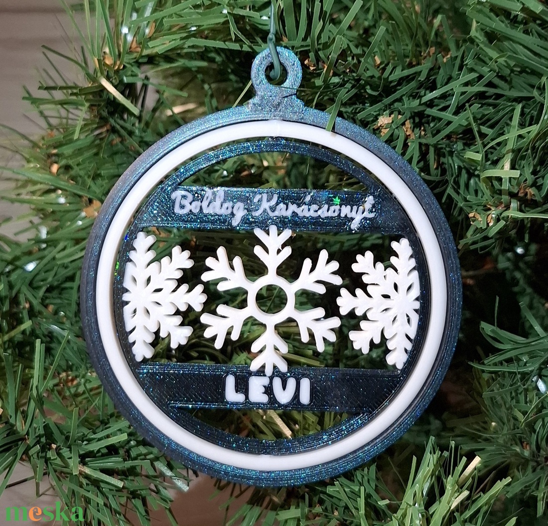 Egyedi, forgatható karácsonyfadísz  személyre szabott felirattal - karácsony - karácsonyi lakásdekoráció - karácsonyfadíszek - Meska.hu