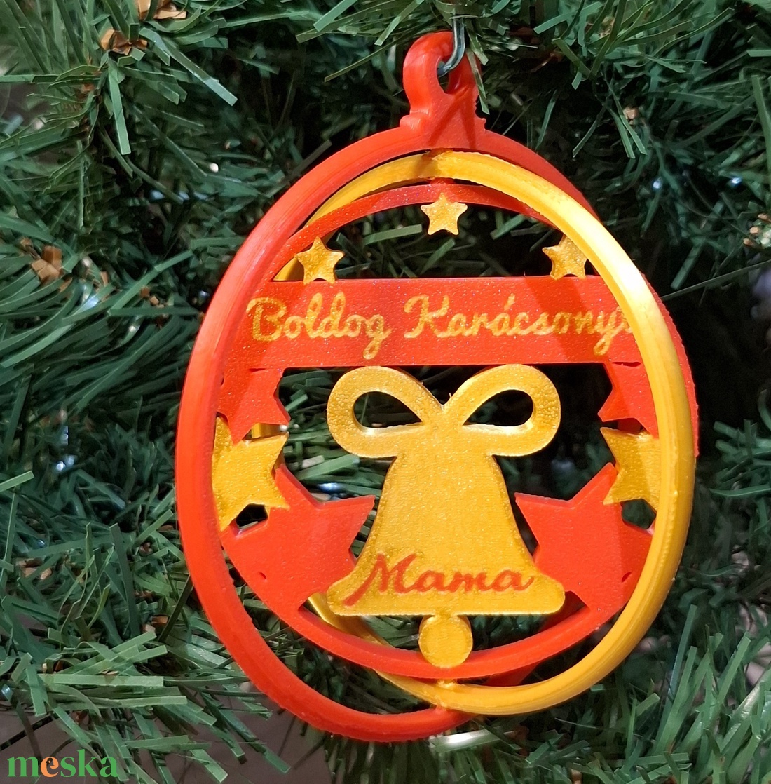 Egyedi, forgatható karácsonyfadísz � személyre szabott felirattal - karácsony - karácsonyi lakásdekoráció - karácsonyfadíszek - Meska.hu