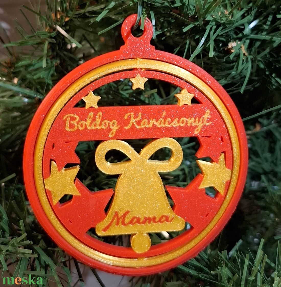 Egyedi, forgatható karácsonyfadísz � személyre szabott felirattal - karácsony - karácsonyi lakásdekoráció - karácsonyfadíszek - Meska.hu
