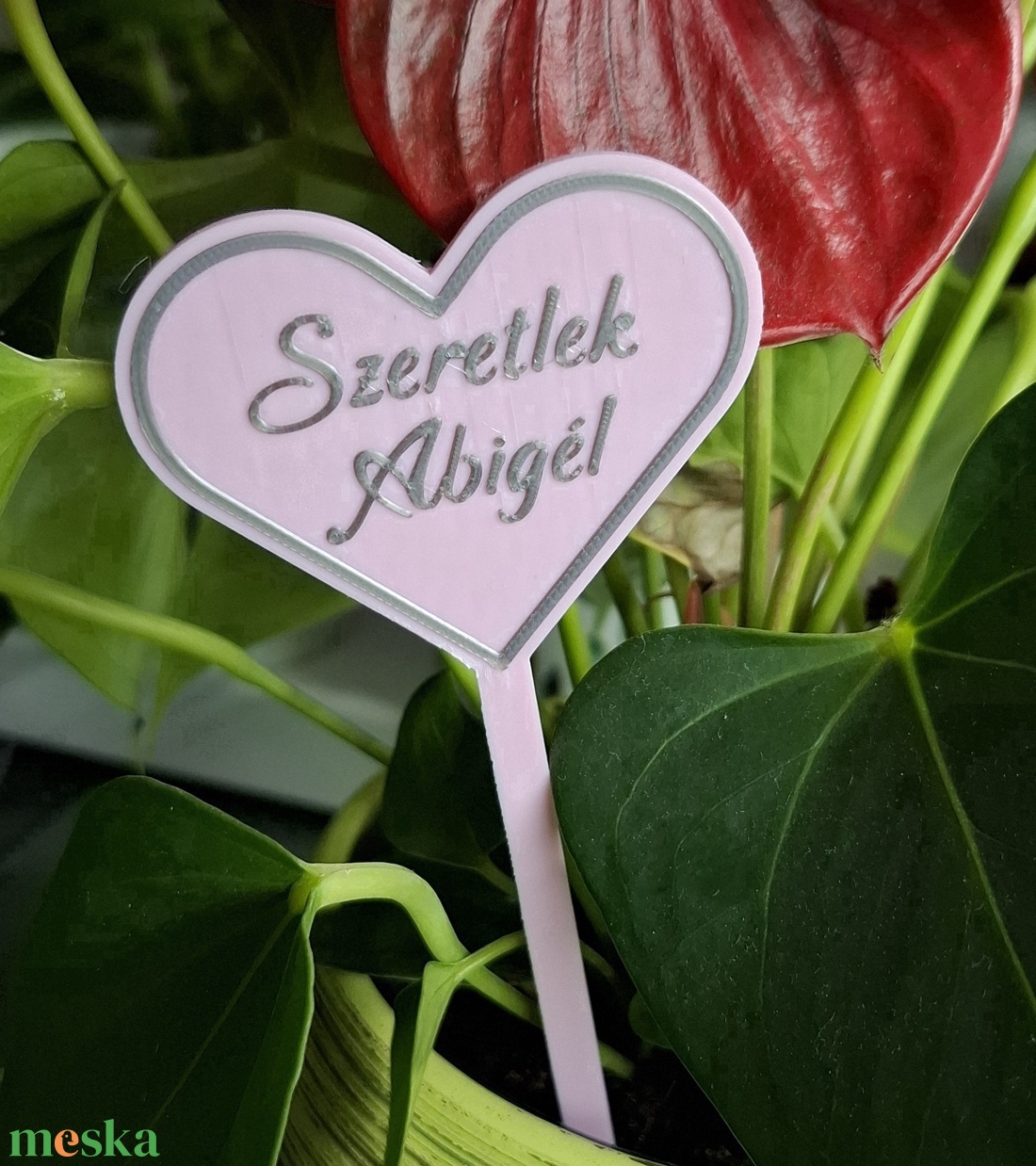 Egyedi feliratos kétoldalas virágdísz tábla - szív alakú - otthon & életmód - dekoráció - virágdekoráció - virágdíszítő kellékek - Meska.hu