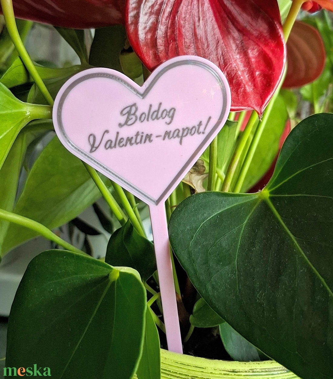 Egyedi feliratos kétoldalas virágdísz tábla - szív alakú - otthon & életmód - dekoráció - virágdekoráció - virágdíszítő kellékek - Meska.hu