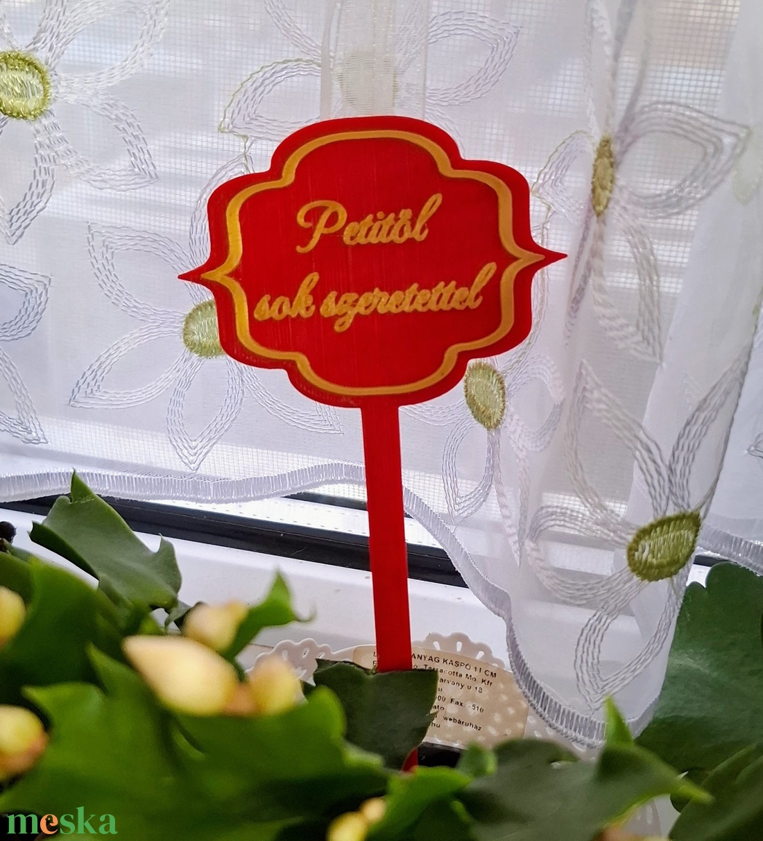 Egyedi feliratos kétoldalas virágdísz tábla - otthon & életmód - dekoráció - virágdekoráció - virágdíszítő kellékek - Meska.hu