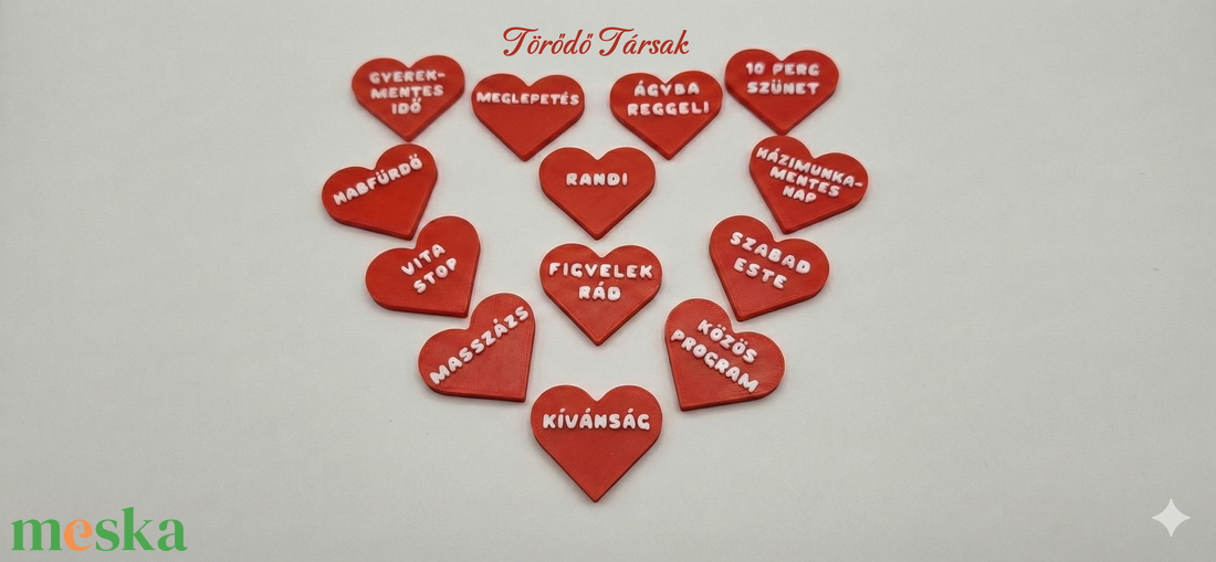 Páros kapcsolódás szív alakú koinokkal - különleges párkapcsolati ajándék - játék & sport - táblajáték és kártyajáték - utazójáték - Meska.hu