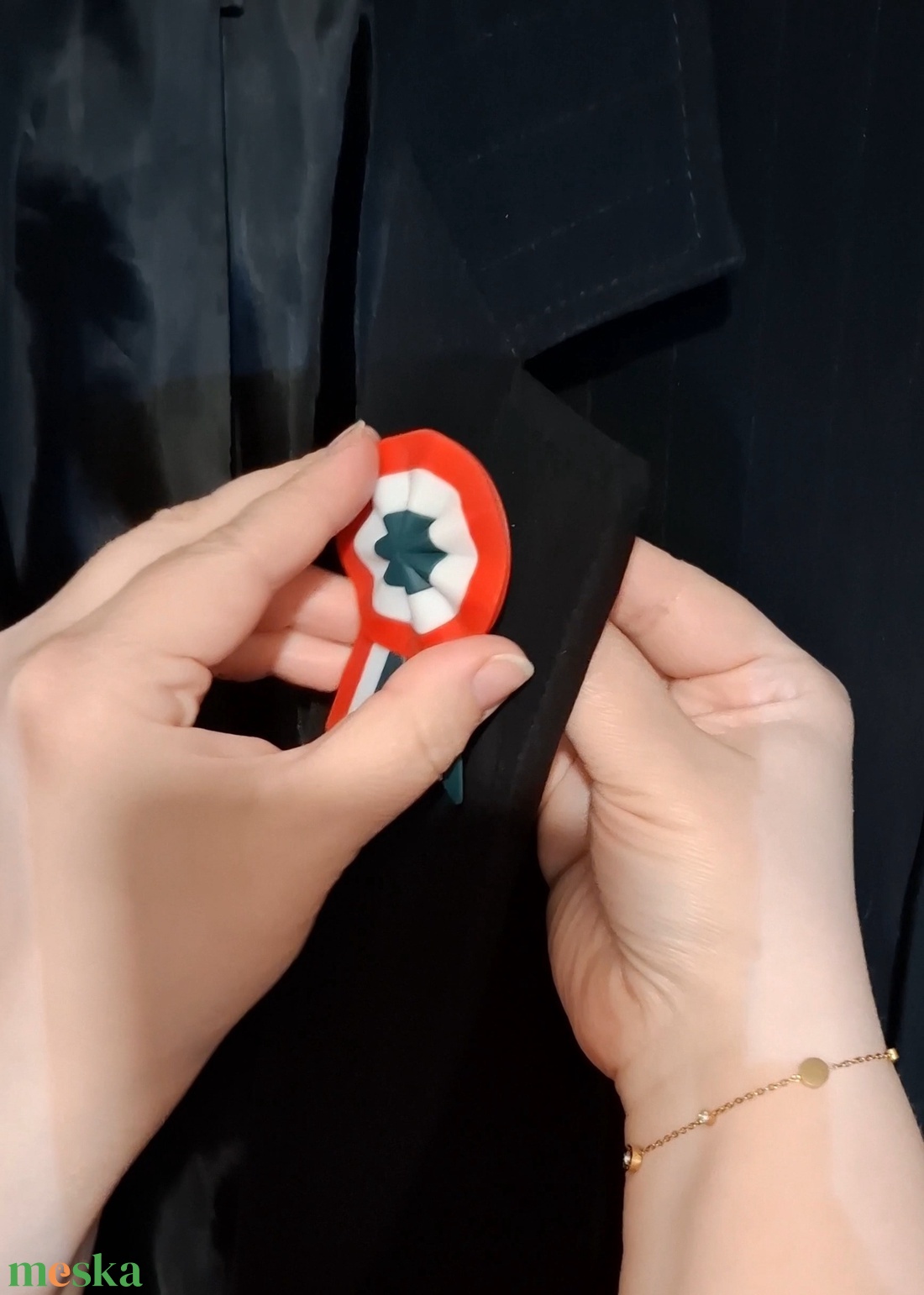 Mágneses kokárda - ékszer - kitűző és bross - Meska.hu