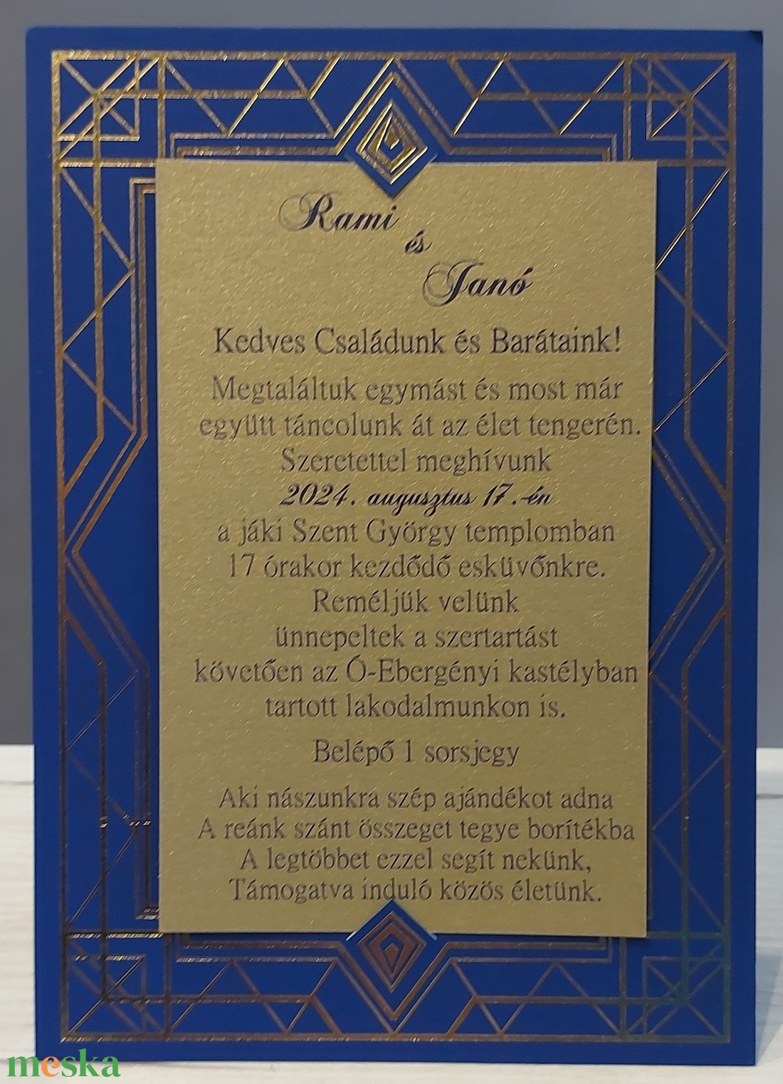 Egyedi, modern esküvői meghívó  - esküvő - meghívó & kártya - meghívó - Meska.hu
