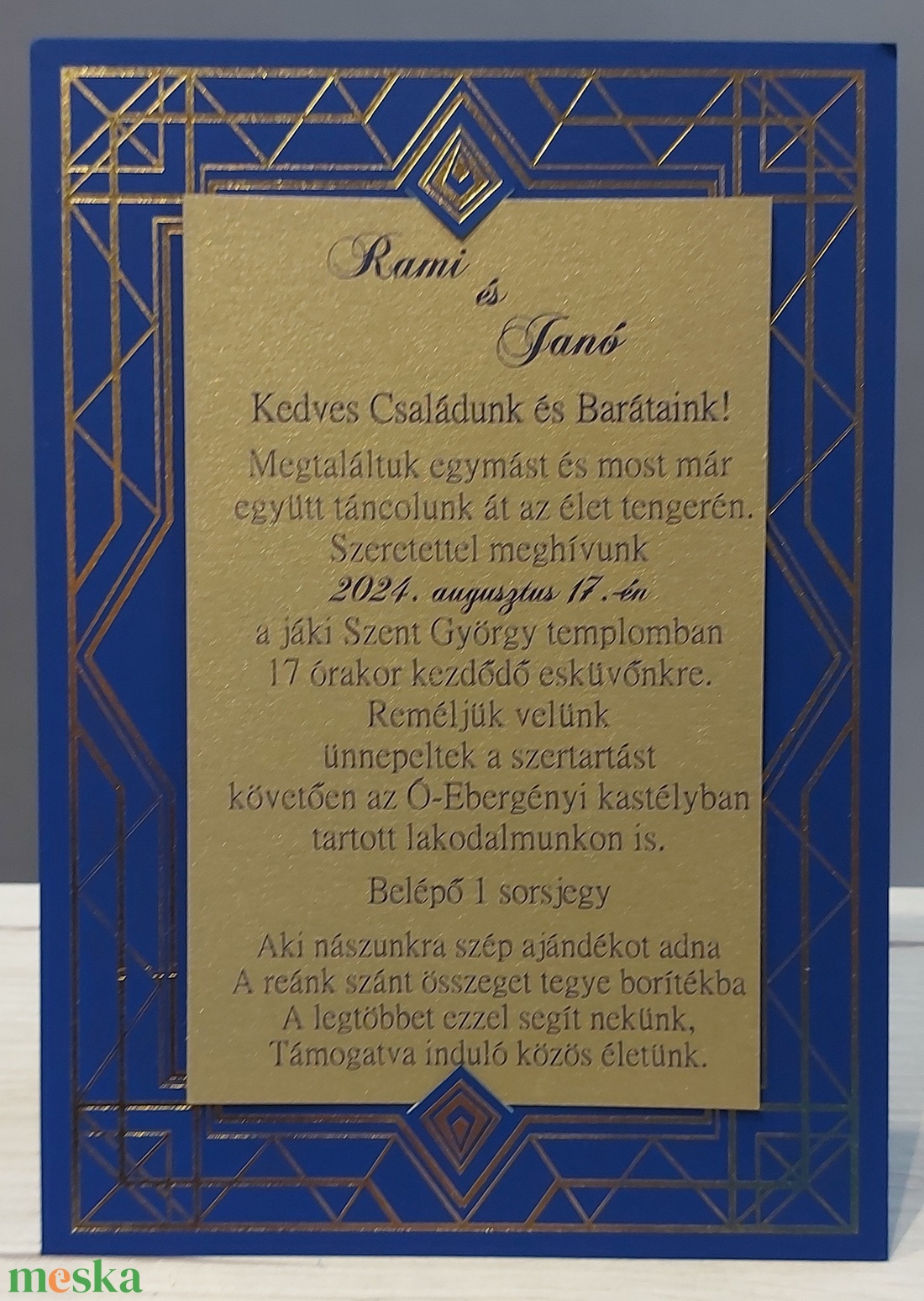 Egyedi, modern esküvői meghívó  - esküvő - meghívó & kártya - meghívó - Meska.hu