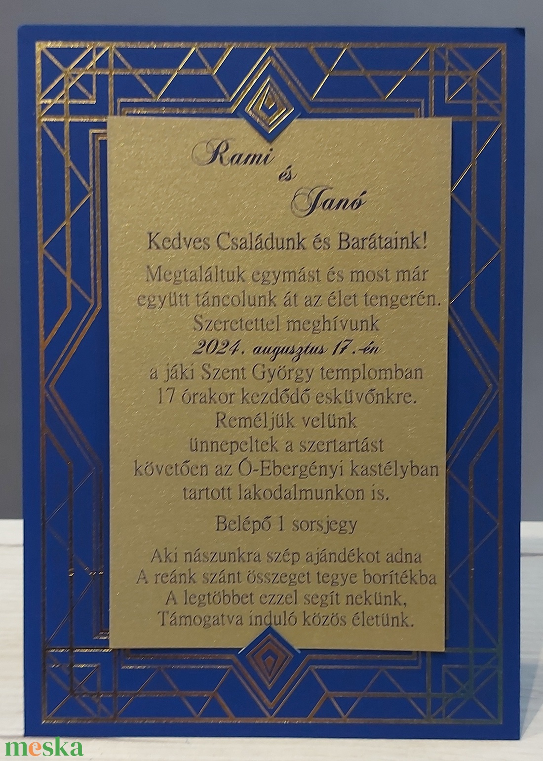 Egyedi, modern esküvői meghívó  - esküvő - meghívó & kártya - meghívó - Meska.hu