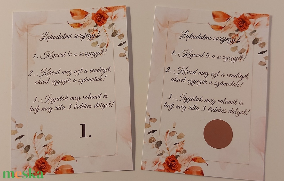 Egyedi mintás esküvői sorsjegy - esküvő - meghívó & kártya - meghívó - Meska.hu