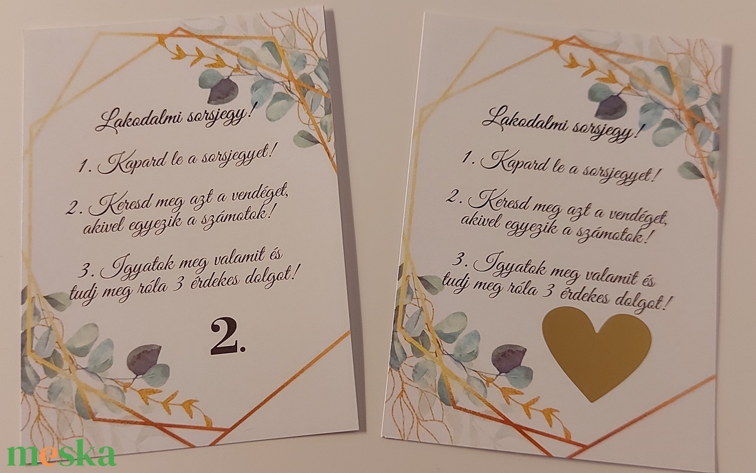 Egyedi mintás esküvői sorsjegy - esküvő - meghívó & kártya - meghívó - Meska.hu
