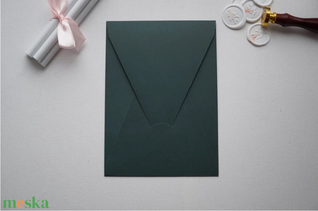 Sötét zöld díszboríték - 20 x 14 cm - esküvő - emlék & ajándék - nászajándék - esküvői pénzátadó boríték, kártya - Meska.hu Sötét zöld díszboríték - 20 x 14 cm - esküvő - emlék & ajándék - nászajándék - esküvői pénzátadó boríték, kártya - Meska.hu