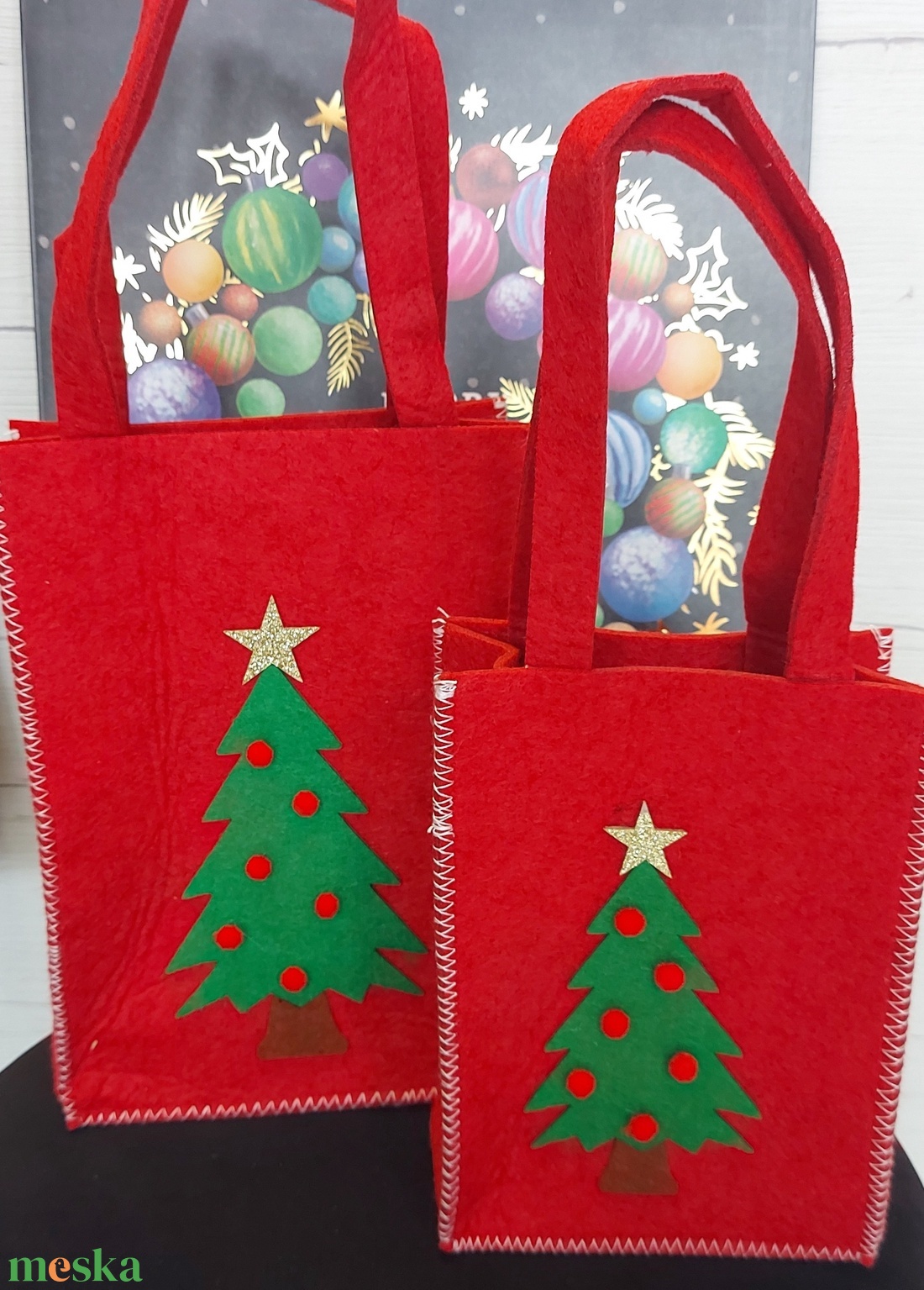 Karácsonyi mintás tasak - karácsony - karácsonyi ajándékozás - karácsonyi ajándékcsomagolás - Meska.hu