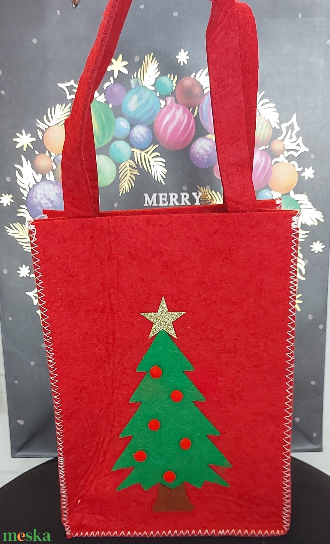 Karácsonyi mintás tasak - karácsony - karácsonyi ajándékozás - karácsonyi ajándékcsomagolás - Meska.hu