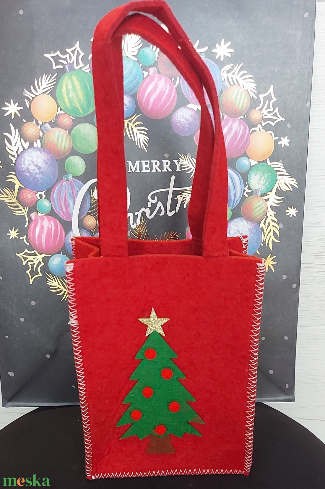 Karácsonyi mintás tasak - karácsony - karácsonyi ajándékozás - karácsonyi ajándékcsomagolás - Meska.hu