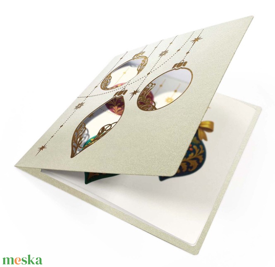 Karácsonyi képeslap melyet lézervágott minta díszít. - karácsony - karácsonyi ajándékozás - karácsonyi képeslap, üdvözlőlap, ajándékkísérő - Meska.hu