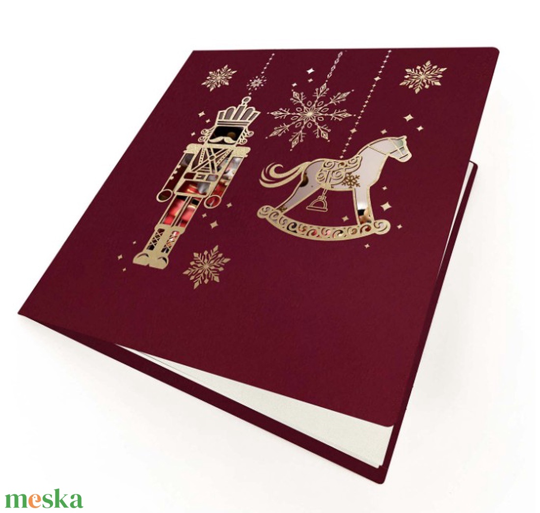 Karácsonyi képeslap egyedi grafikával, kivágással - karácsony - karácsonyi ajándékozás - karácsonyi képeslap, üdvözlőlap, ajándékkísérő - Meska.hu