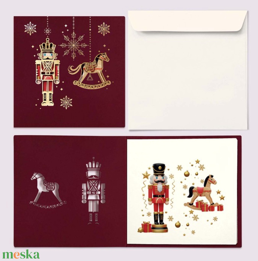 Karácsonyi képeslap egyedi grafikával, kivágással - karácsony - karácsonyi ajándékozás - karácsonyi képeslap, üdvözlőlap, ajándékkísérő - Meska.hu