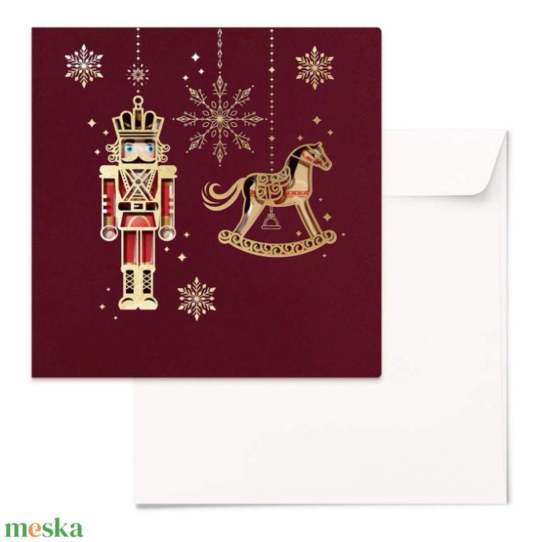 Karácsonyi képeslap egyedi grafikával, kivágással - karácsony - karácsonyi ajándékozás - karácsonyi képeslap, üdvözlőlap, ajándékkísérő - Meska.hu