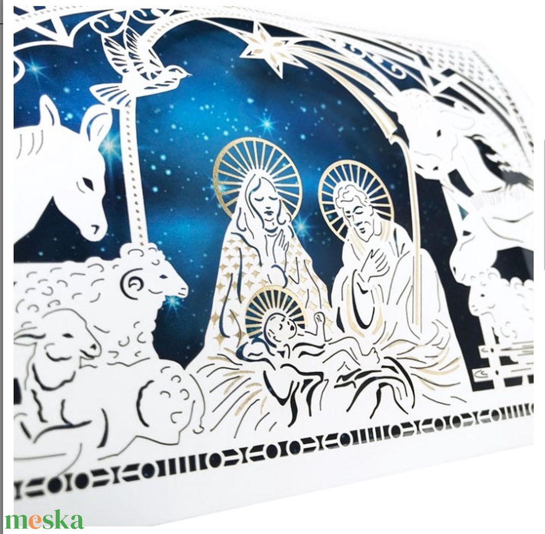 Karácsonyi képeslap egyedi grafikával, kivágással - karácsony - karácsonyi ajándékozás - karácsonyi képeslap, üdvözlőlap, ajándékkísérő - Meska.hu