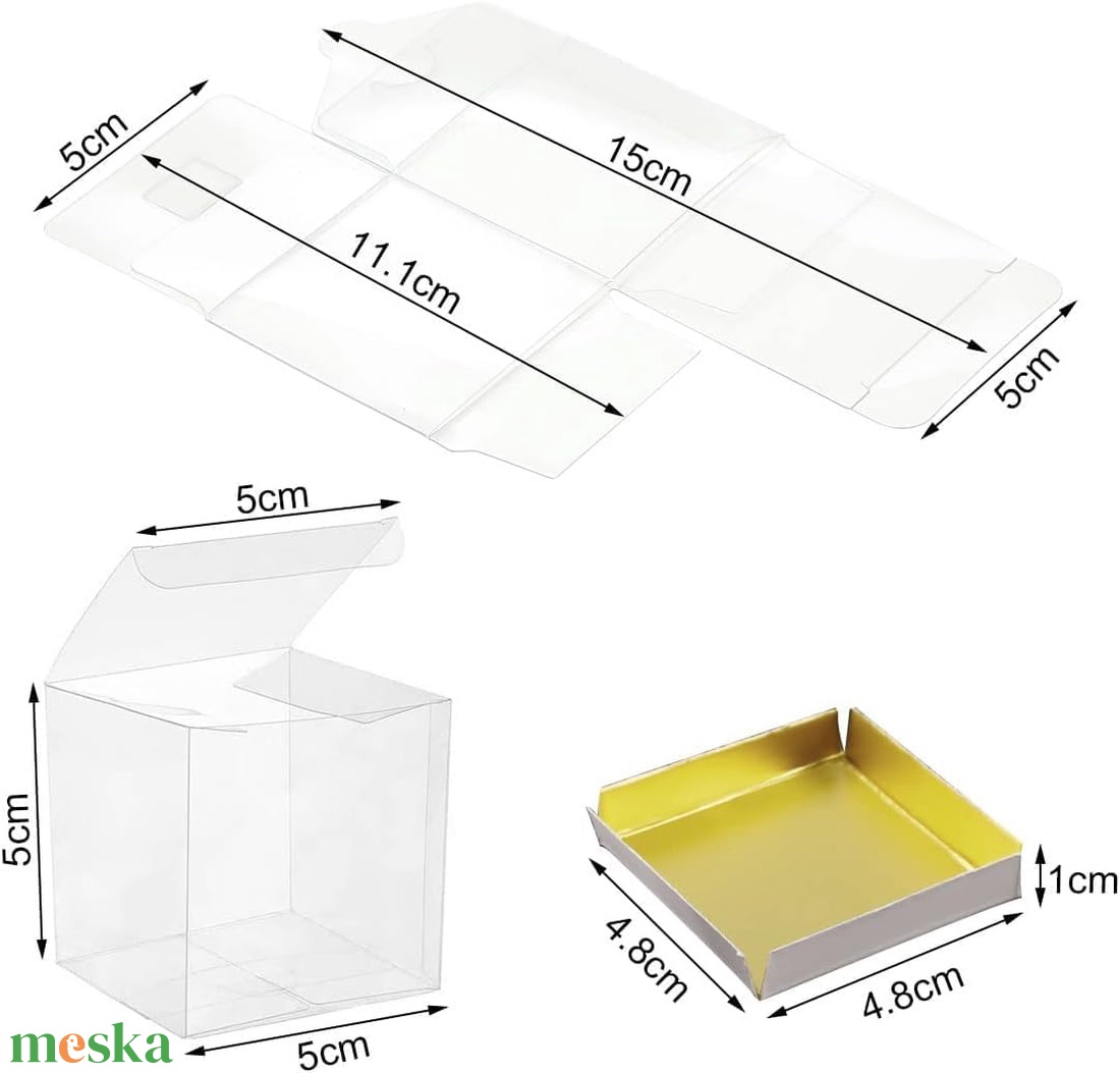 Ajándékdobozok, áttetsző, , kocka formában  - esküvő - emlék & ajándék - köszönőajándék - Meska.hu