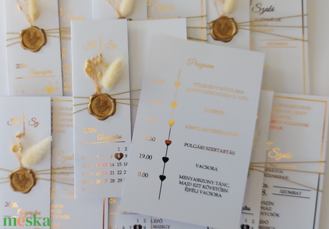 Romantikus esküvői meghívó  viaszpecséttel  - esküvő - meghívó & kártya - meghívó - Meska.hu