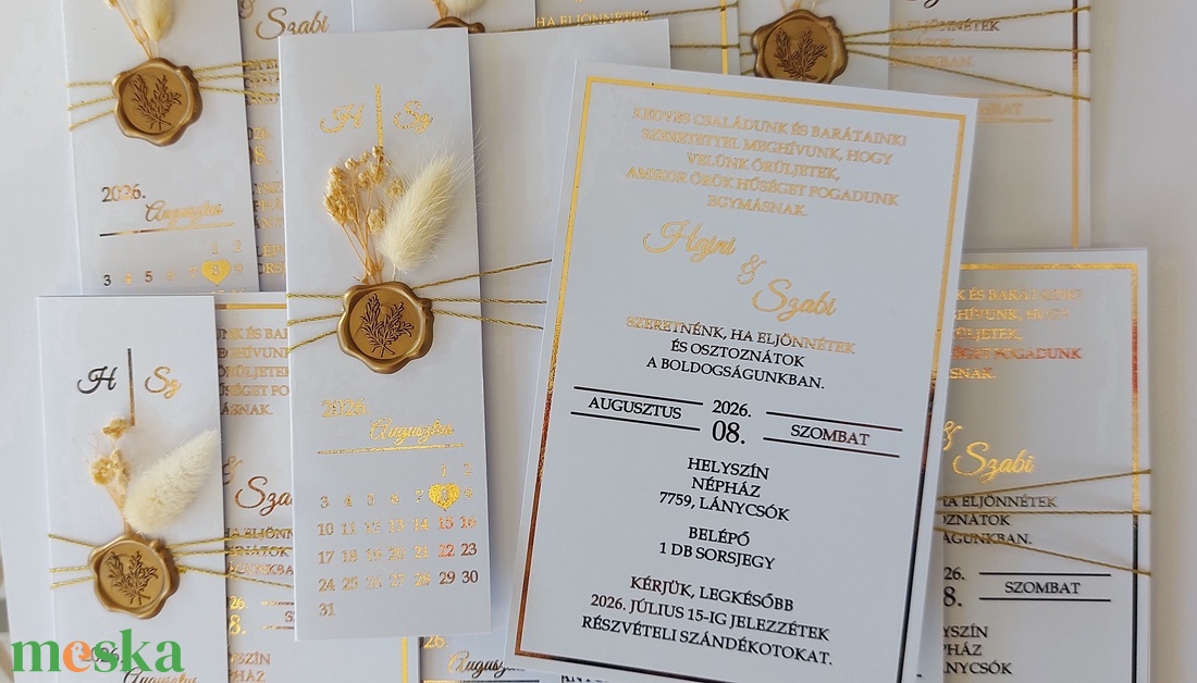 Romantikus esküvői meghívó  viaszpecséttel  - esküvő - meghívó & kártya - meghívó - Meska.hu